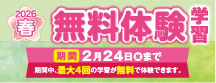 春の無料体験学習 実施中
